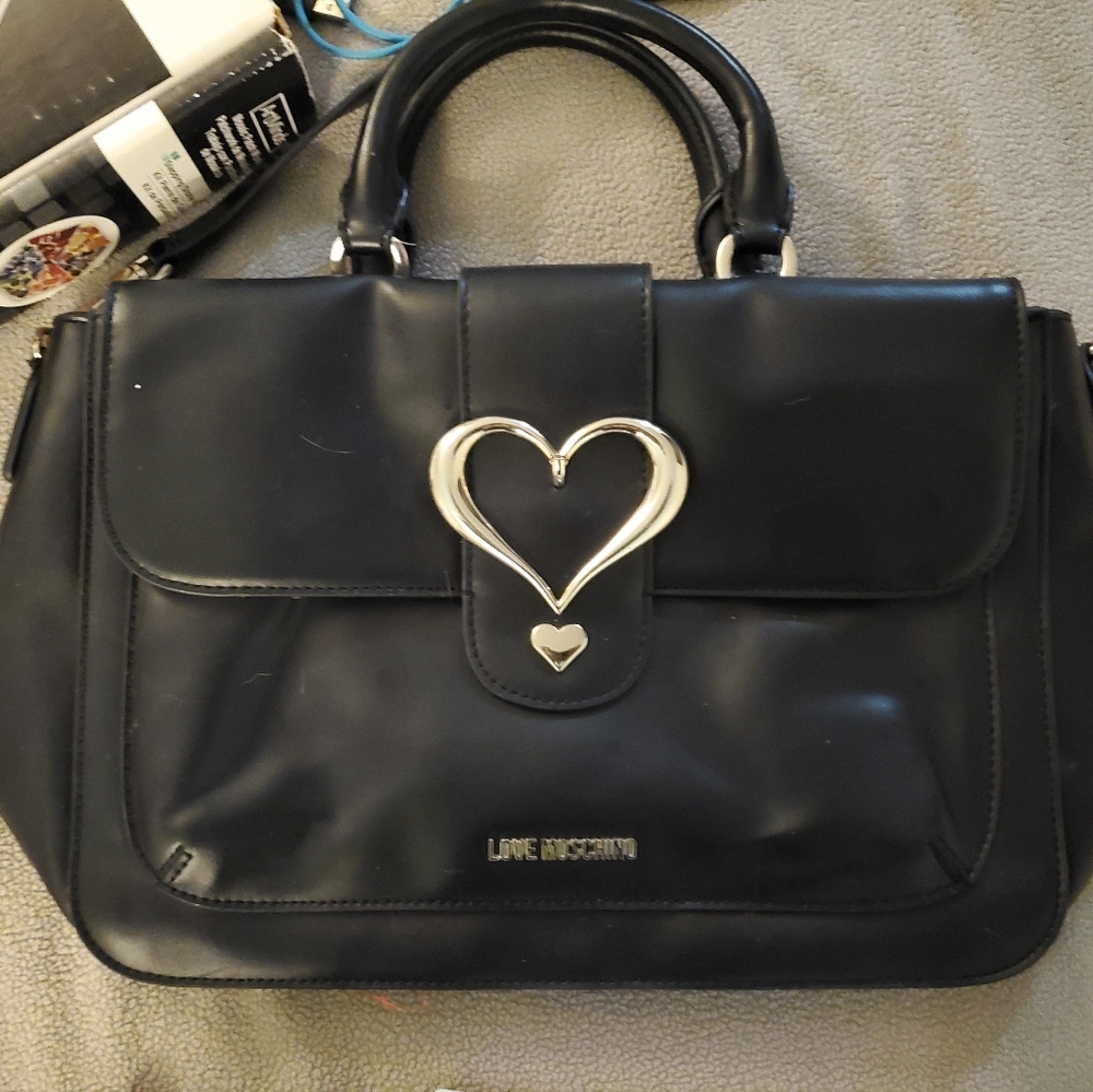 Love Moschino Purse Black Leather Italian by Franco Moschino